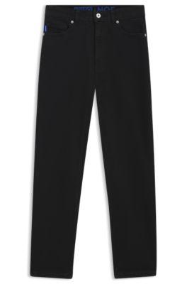 mom-fit jeans in black rinse-wash denim- black women's jeans