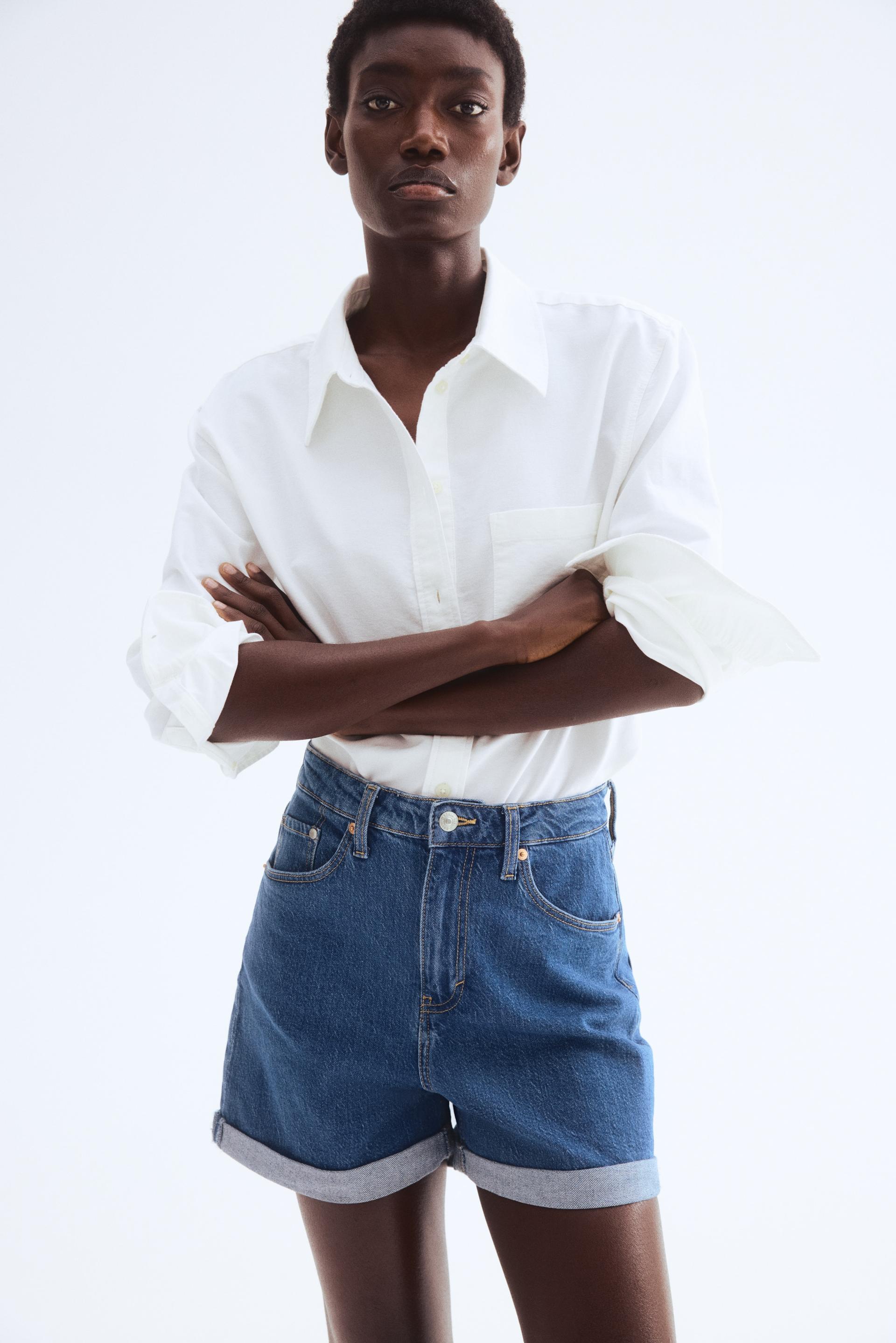 mom ultra high denim shorts