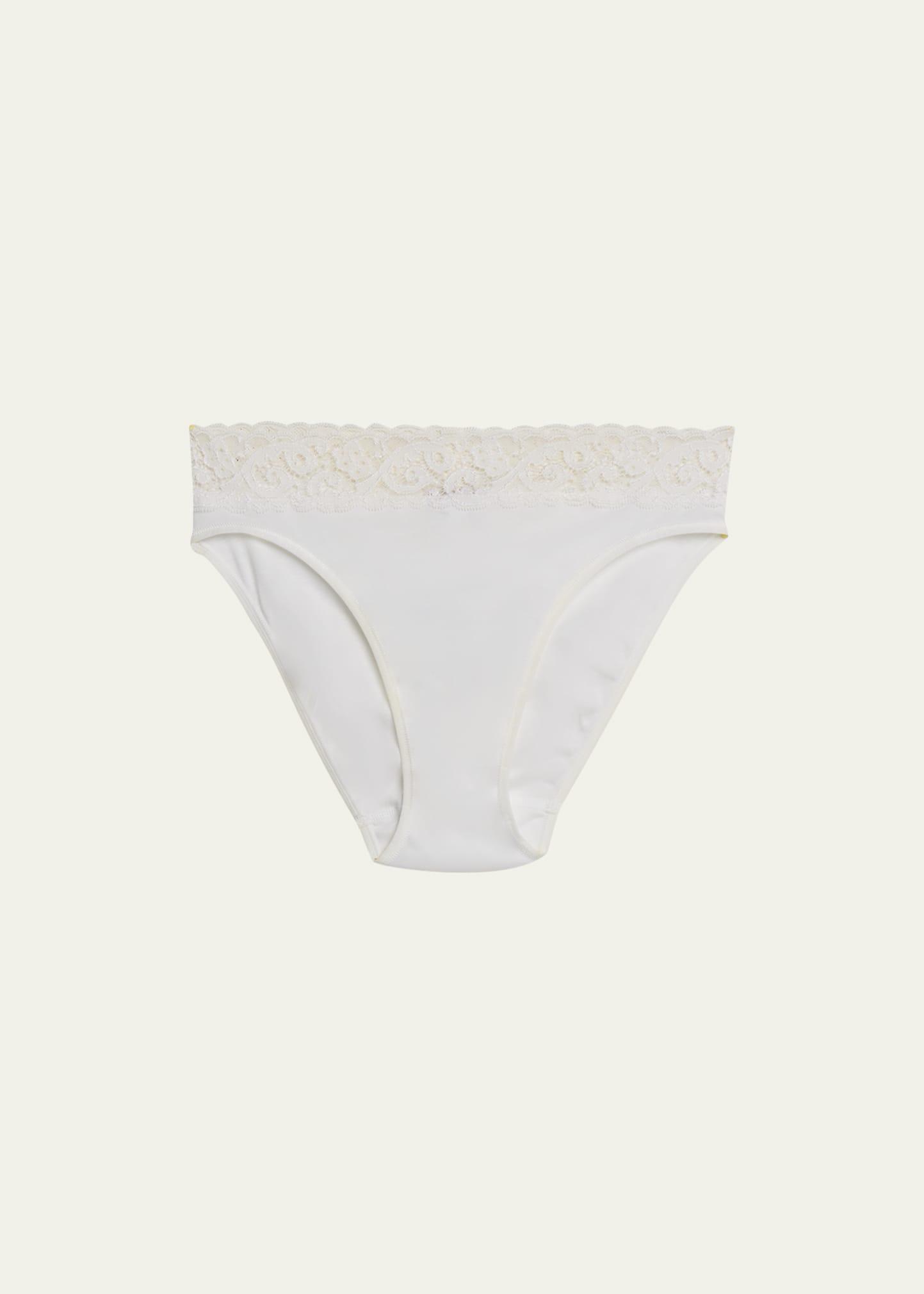 moments high-cut lace-trim briefs