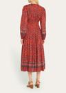 mona floral long-sleeve midi dress