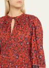 mona floral long-sleeve midi dress