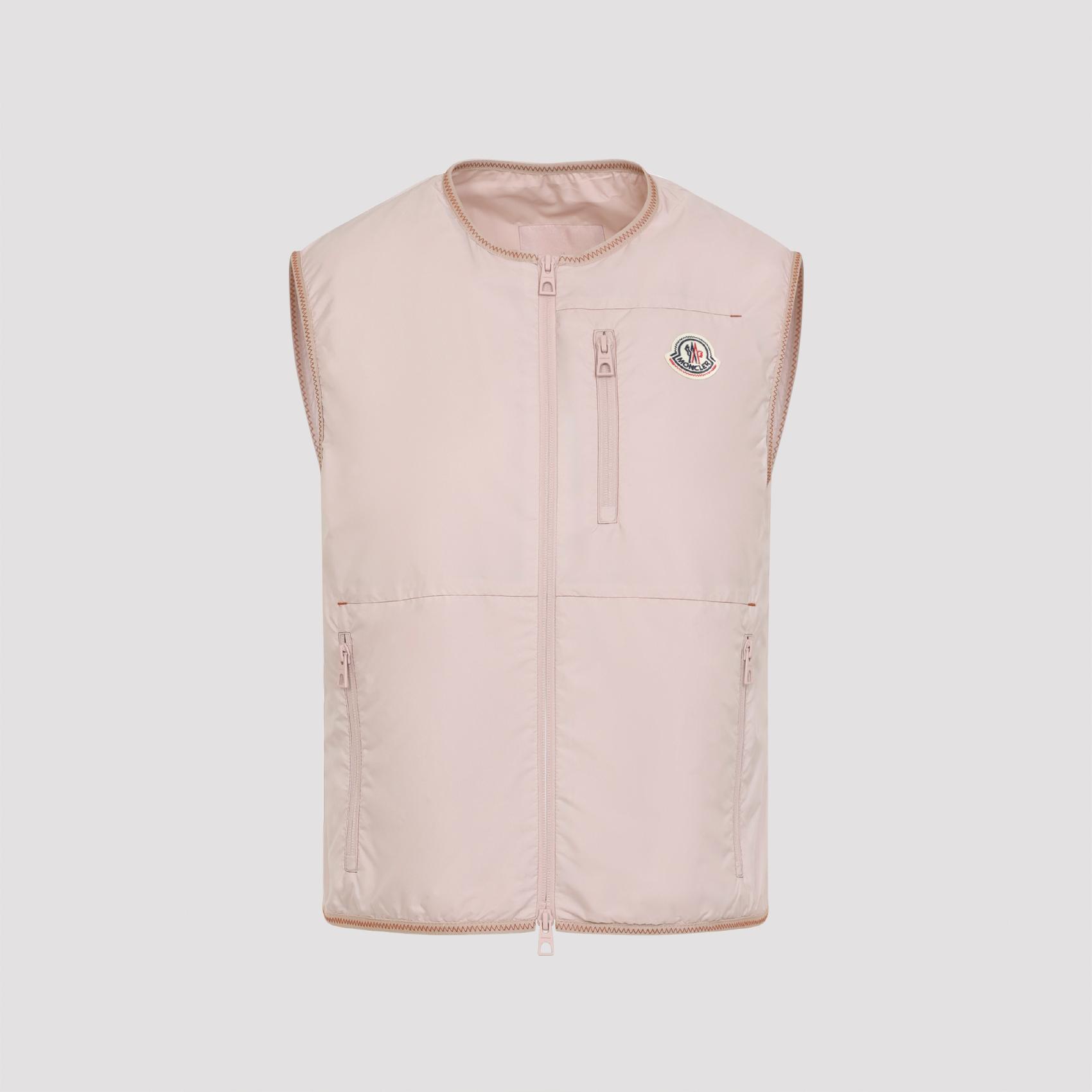 moncler alshain vest pink & purple polyamide polyester wintercoat - women