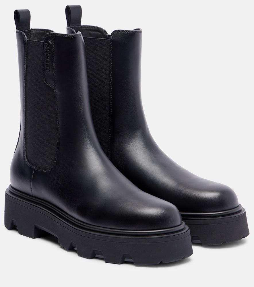 moncler aurea leather chelsea boots