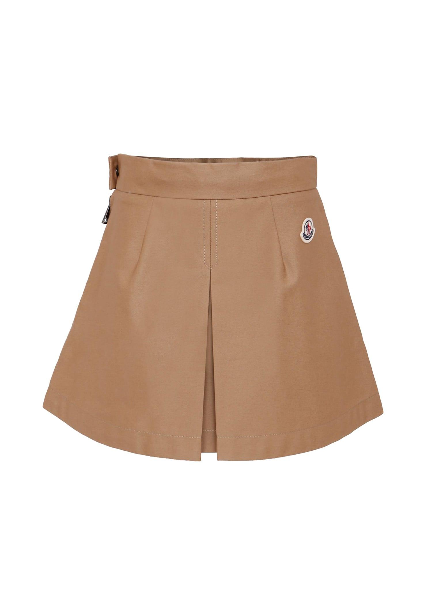 moncler beige skirt for girl with logo
