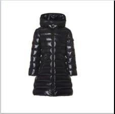 moncler black moka jacket for girl with patch