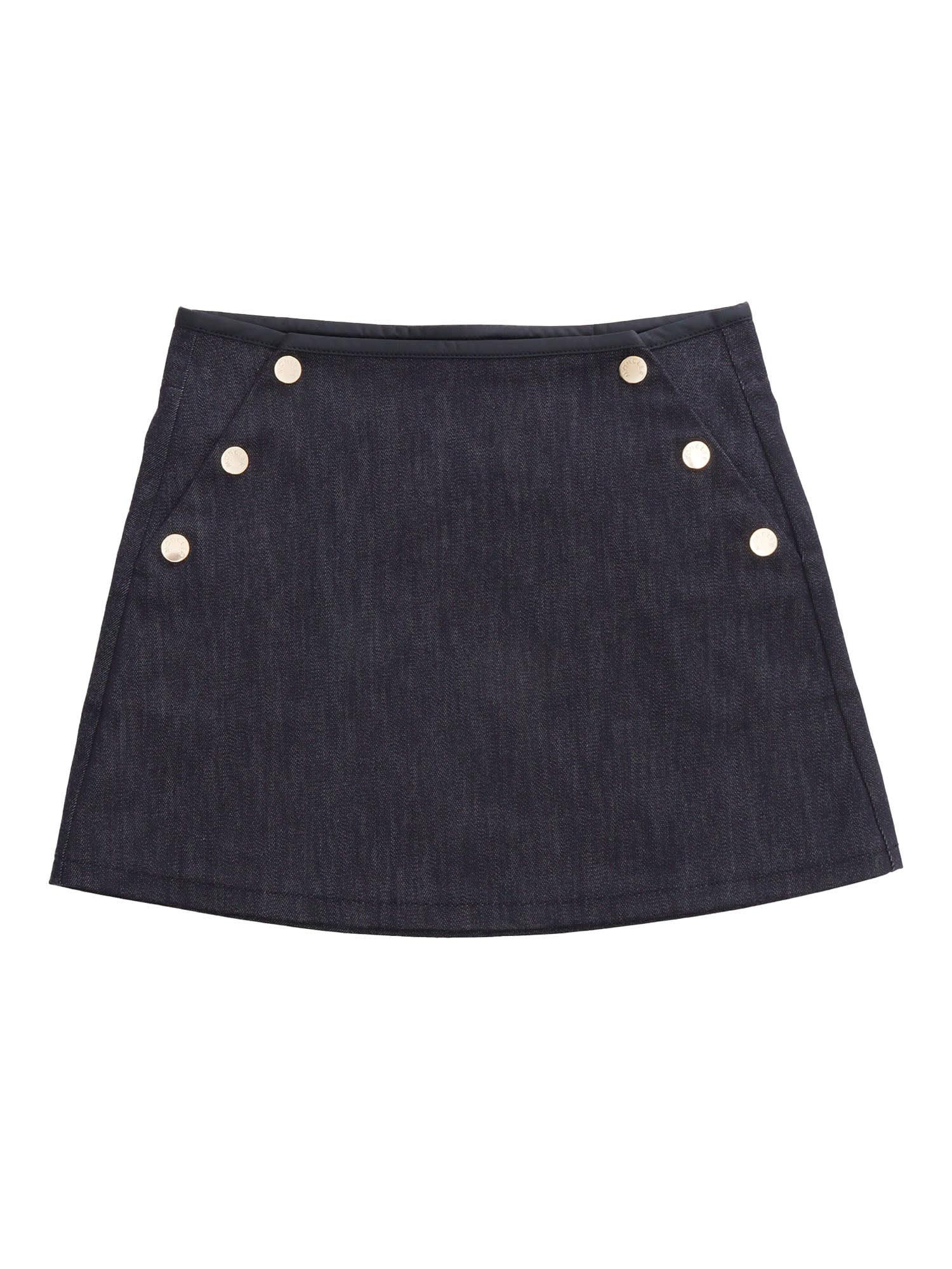 moncler blue skirt with buttons