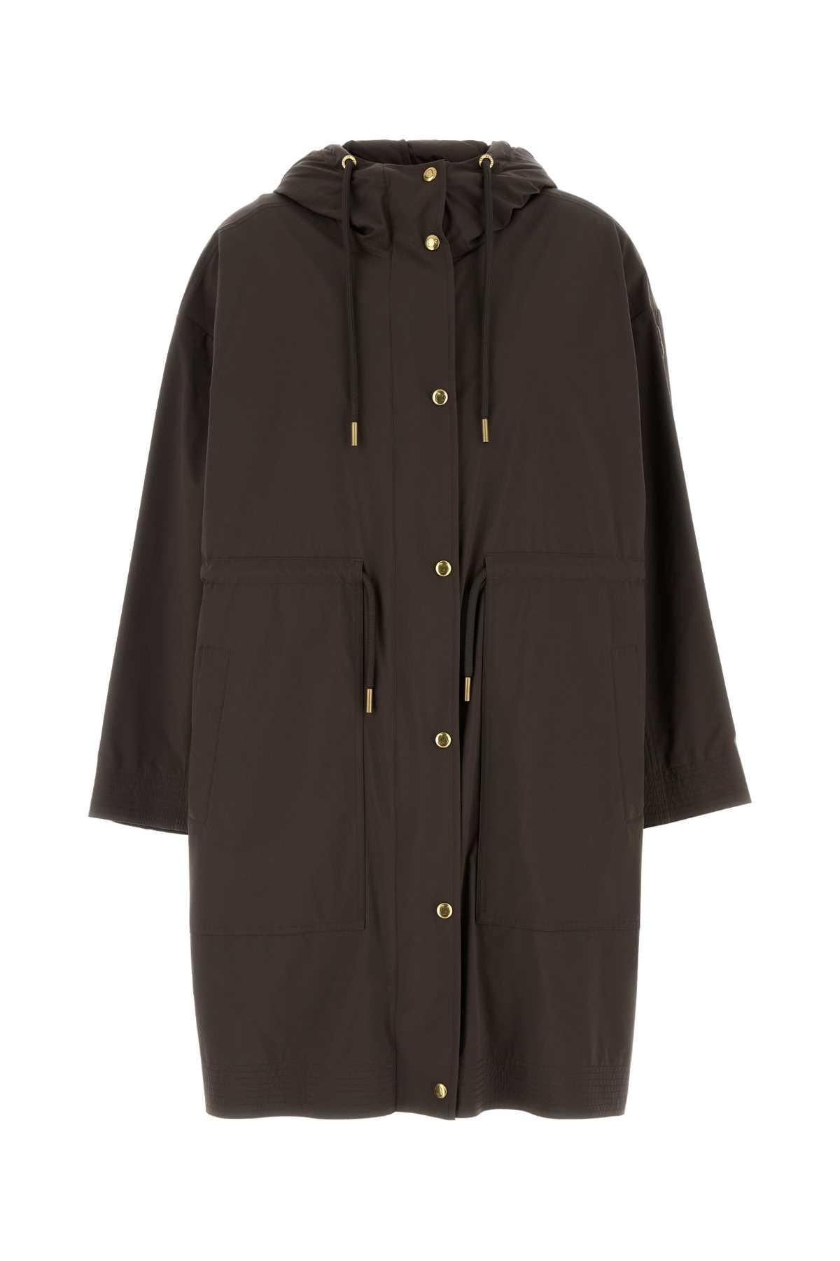 moncler brown nylon sainbel parka