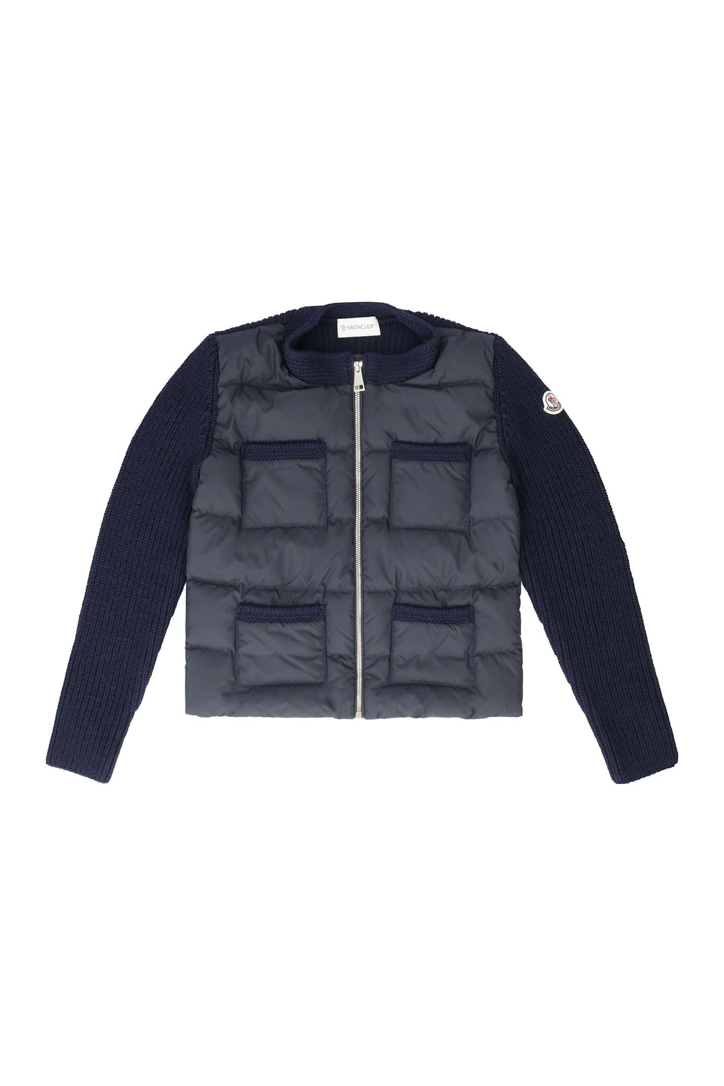 moncler cardigan with padded front panel