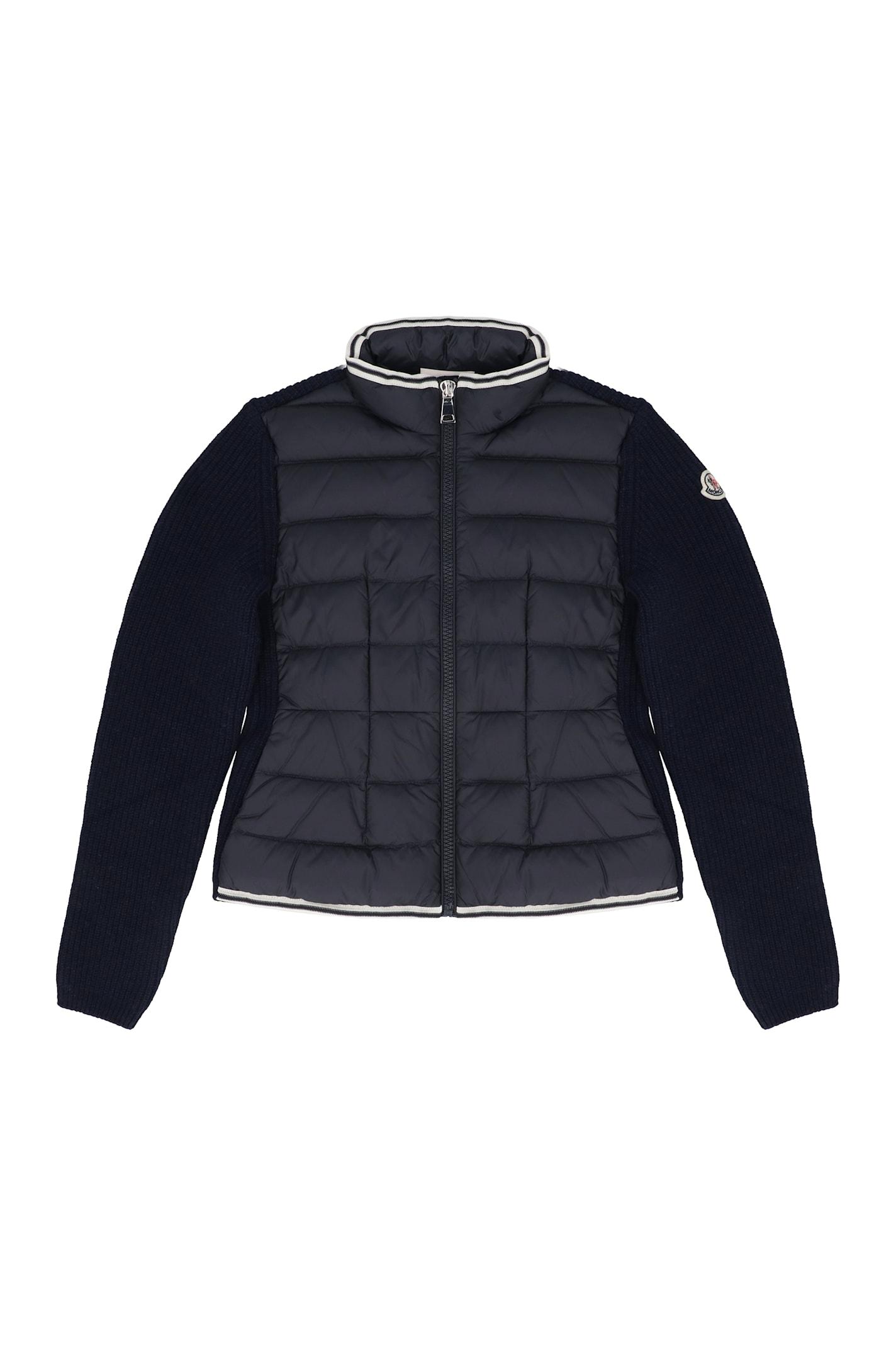 moncler cardigan with padded front panel