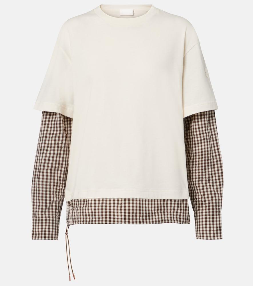 moncler checked cotton jersey t