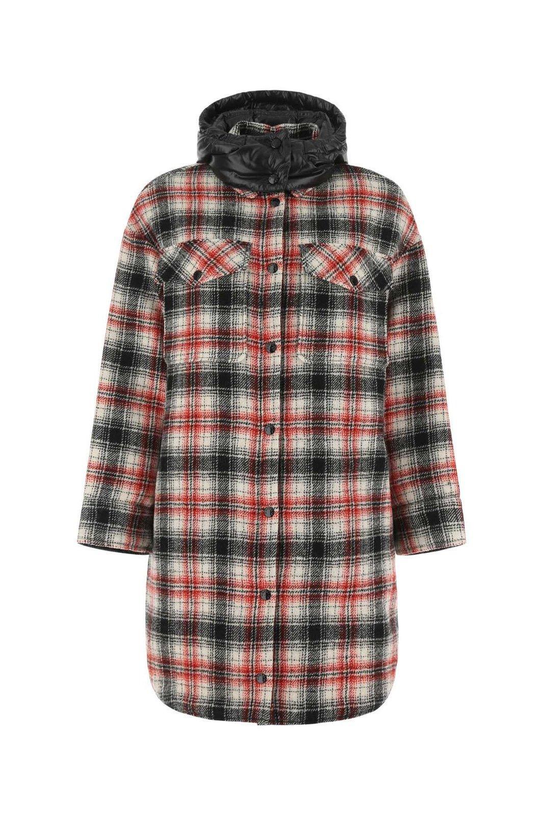 moncler checked reversible shirt dress