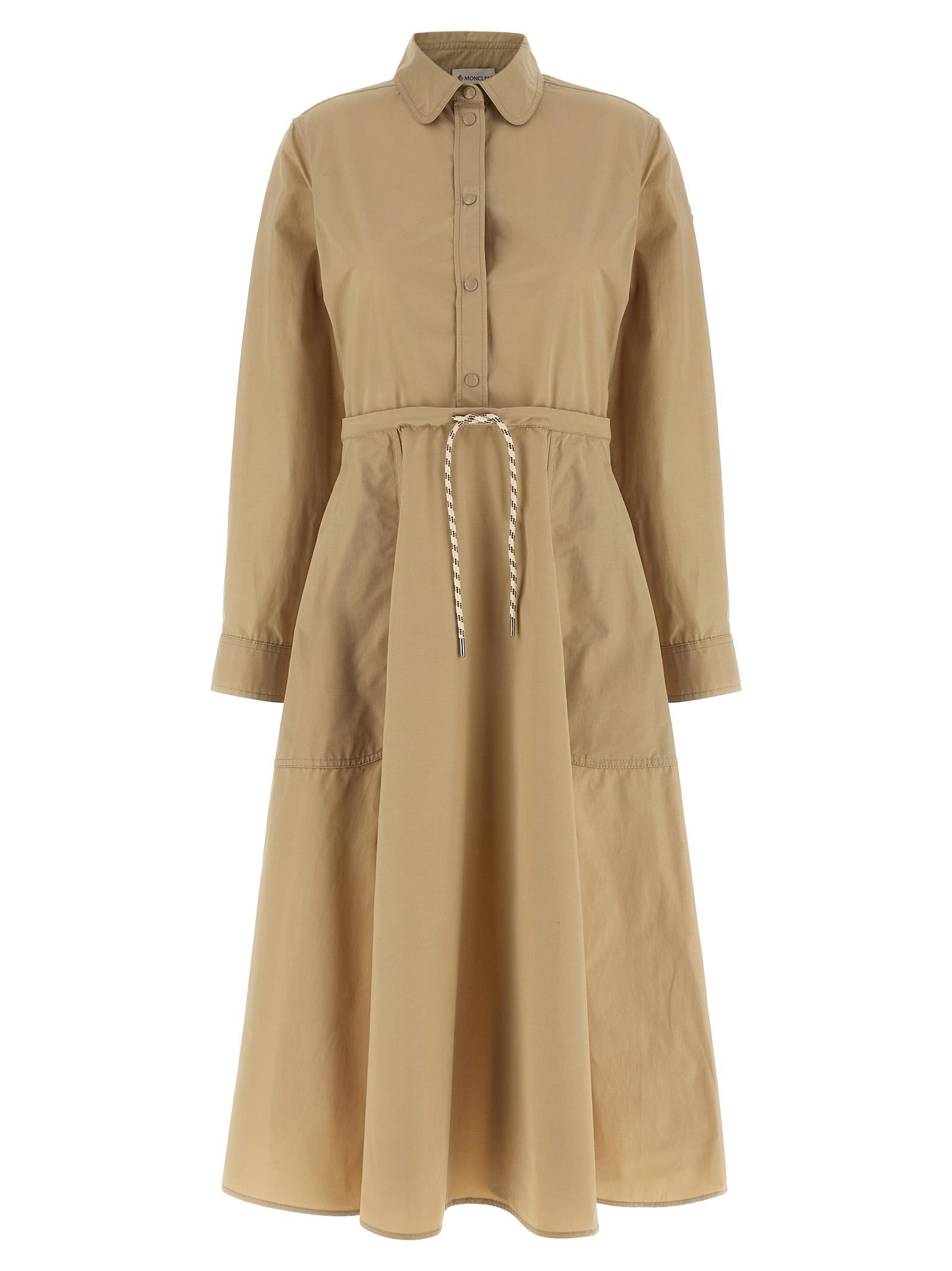 moncler chemisier dress beige polyester - women