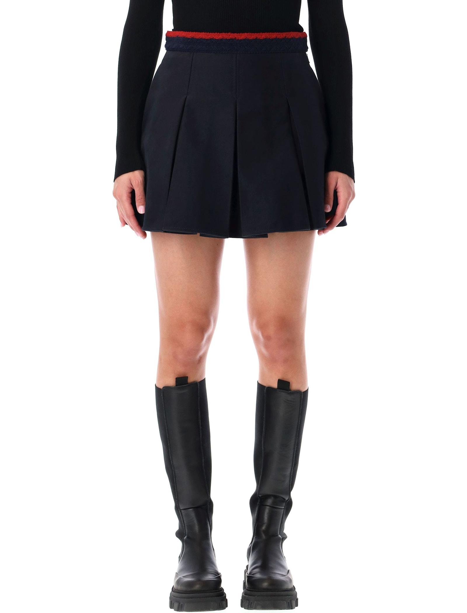 moncler cotton gabardine pleated mini skirt