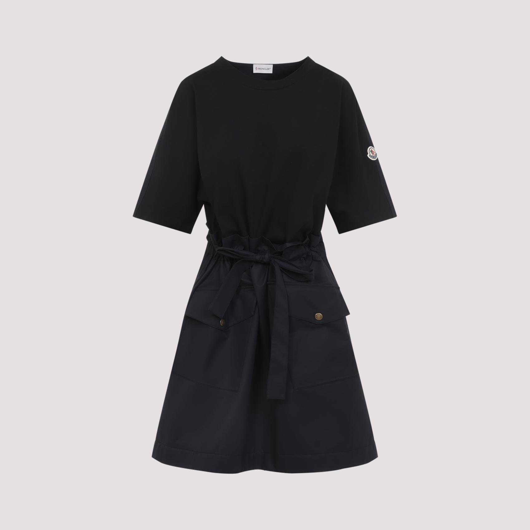 moncler cotton mini dress black - women