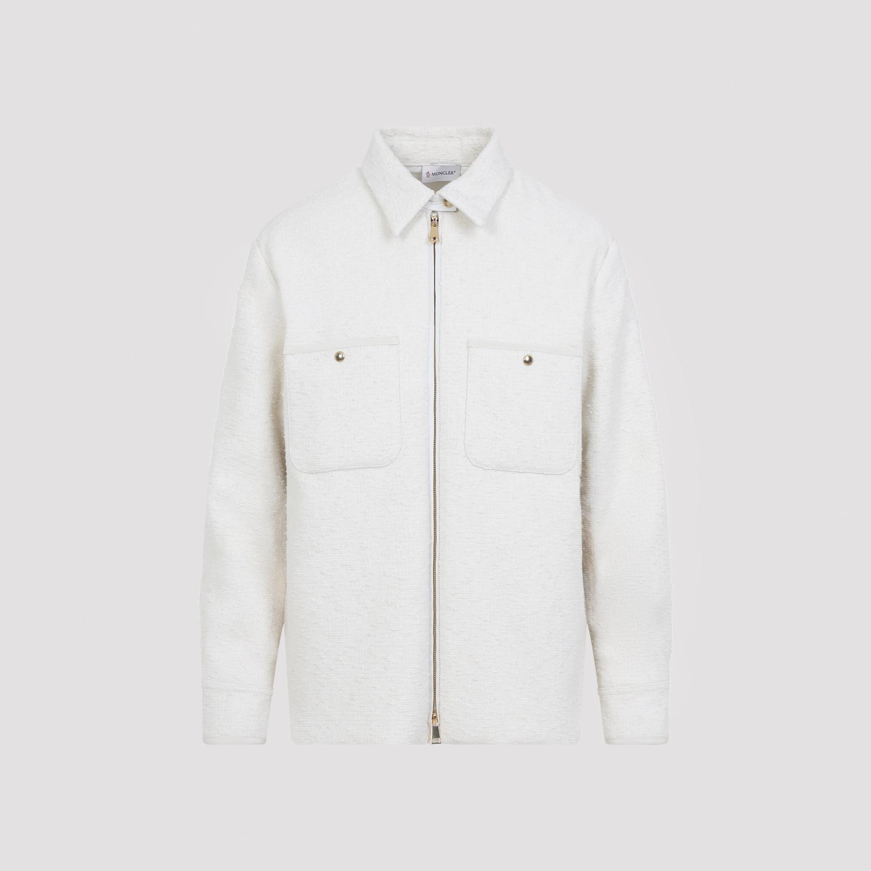 moncler cotton shirt white viscose flax polyamide - women