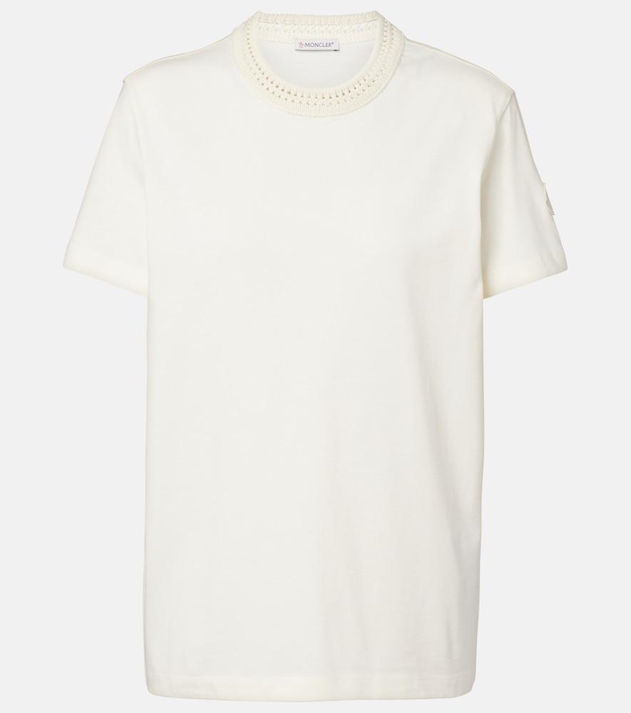 moncler crochet-trimmed cotton jersey t-shirt