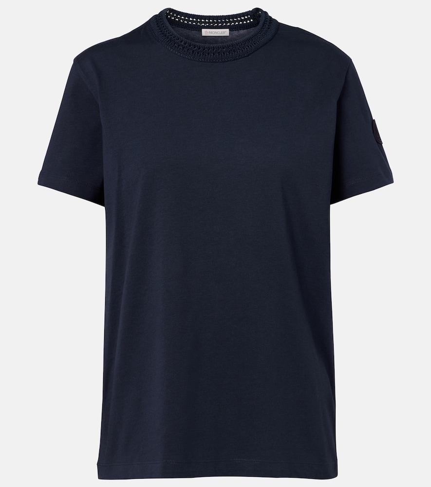 moncler crochet-trimmed cotton jersey t-shirt