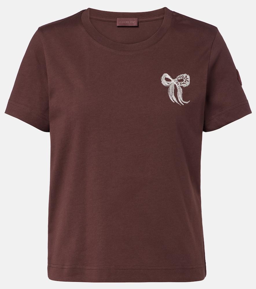 moncler embroidered cotton jersey t