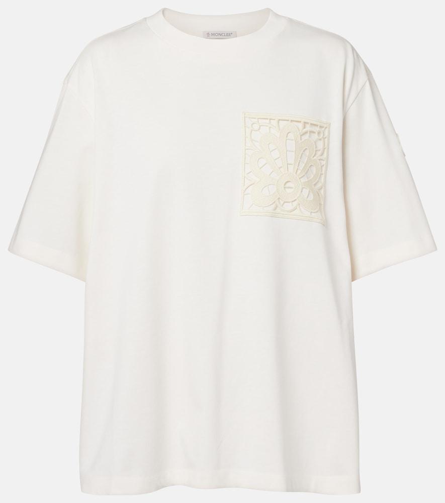 moncler embroidered oversized cotton jersey t