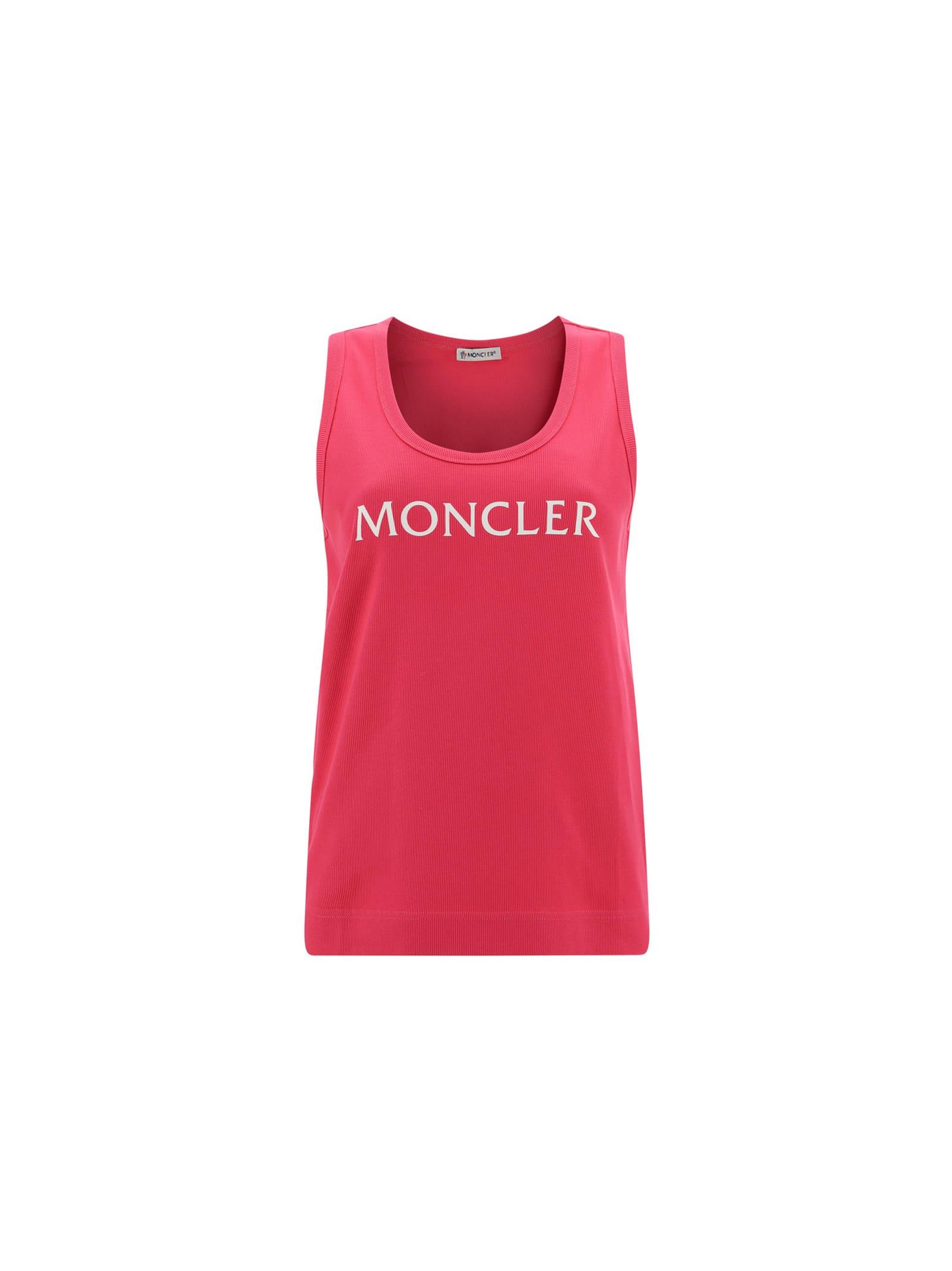 moncler fuchsia tank top with logo
