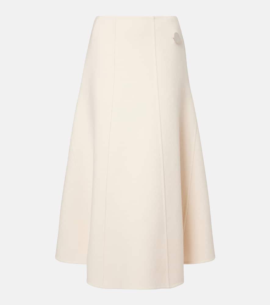 moncler genius + jil sander virgin wool midi skirt
