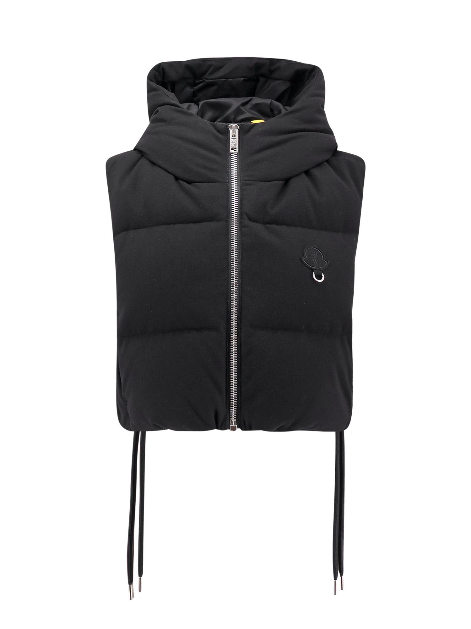 moncler genius jackets black poliestere viscosa elastan - women
