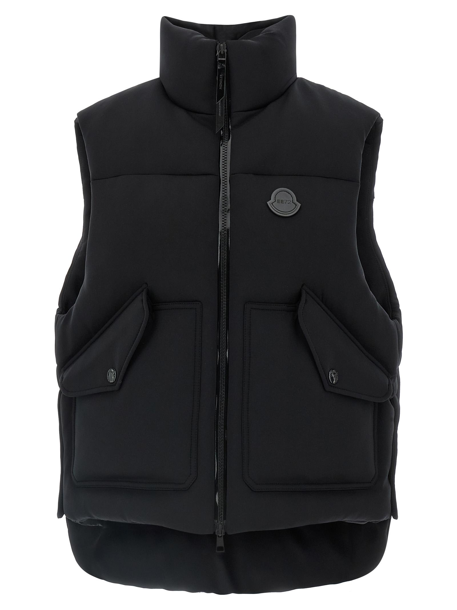 moncler genius moncler x edward enninful otis vest black polyamide cotton elastane gilet - women