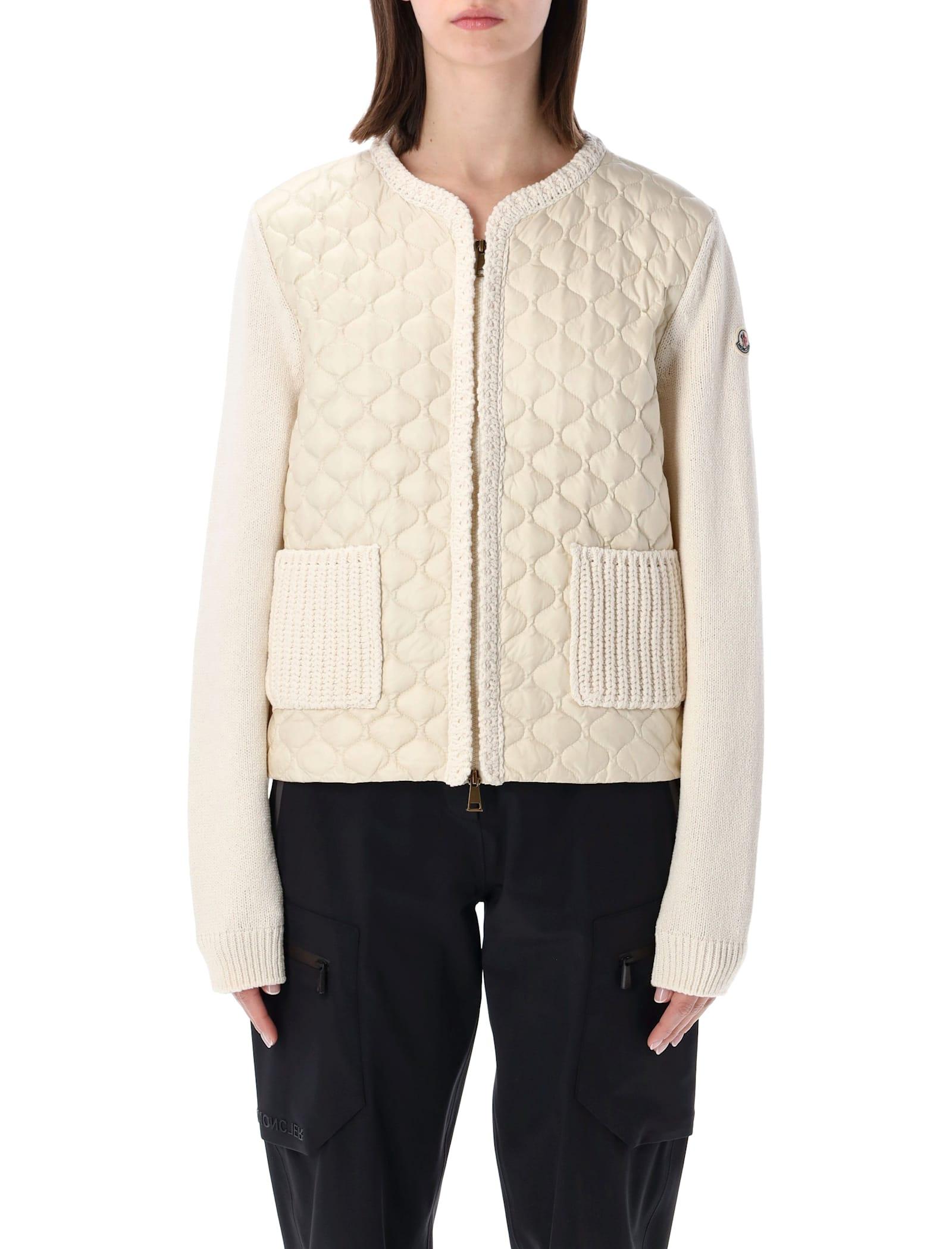 moncler geometric-quilted padded cardigan