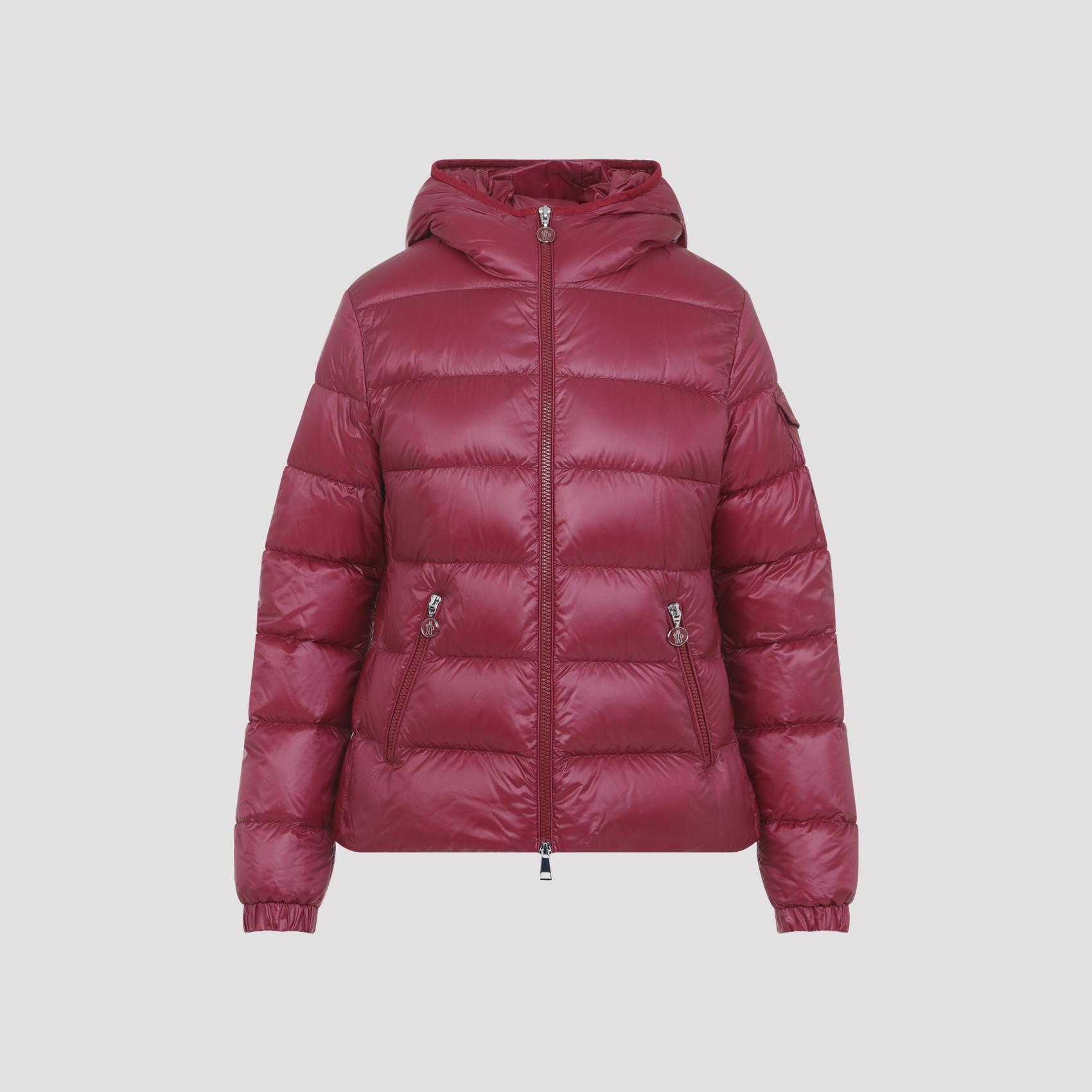 moncler glesse jacket red polyamide down feather wintercoat - women