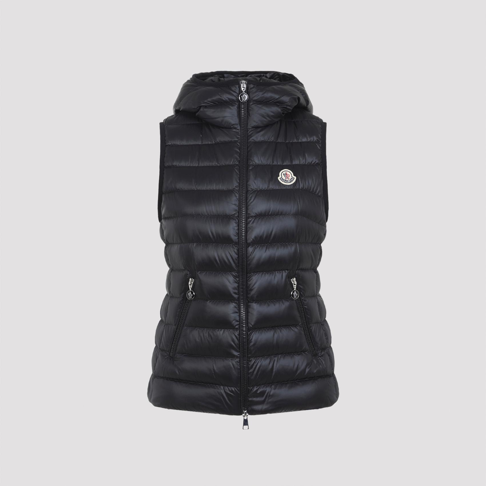 moncler glygosse gilet black polyamide wintercoat - women