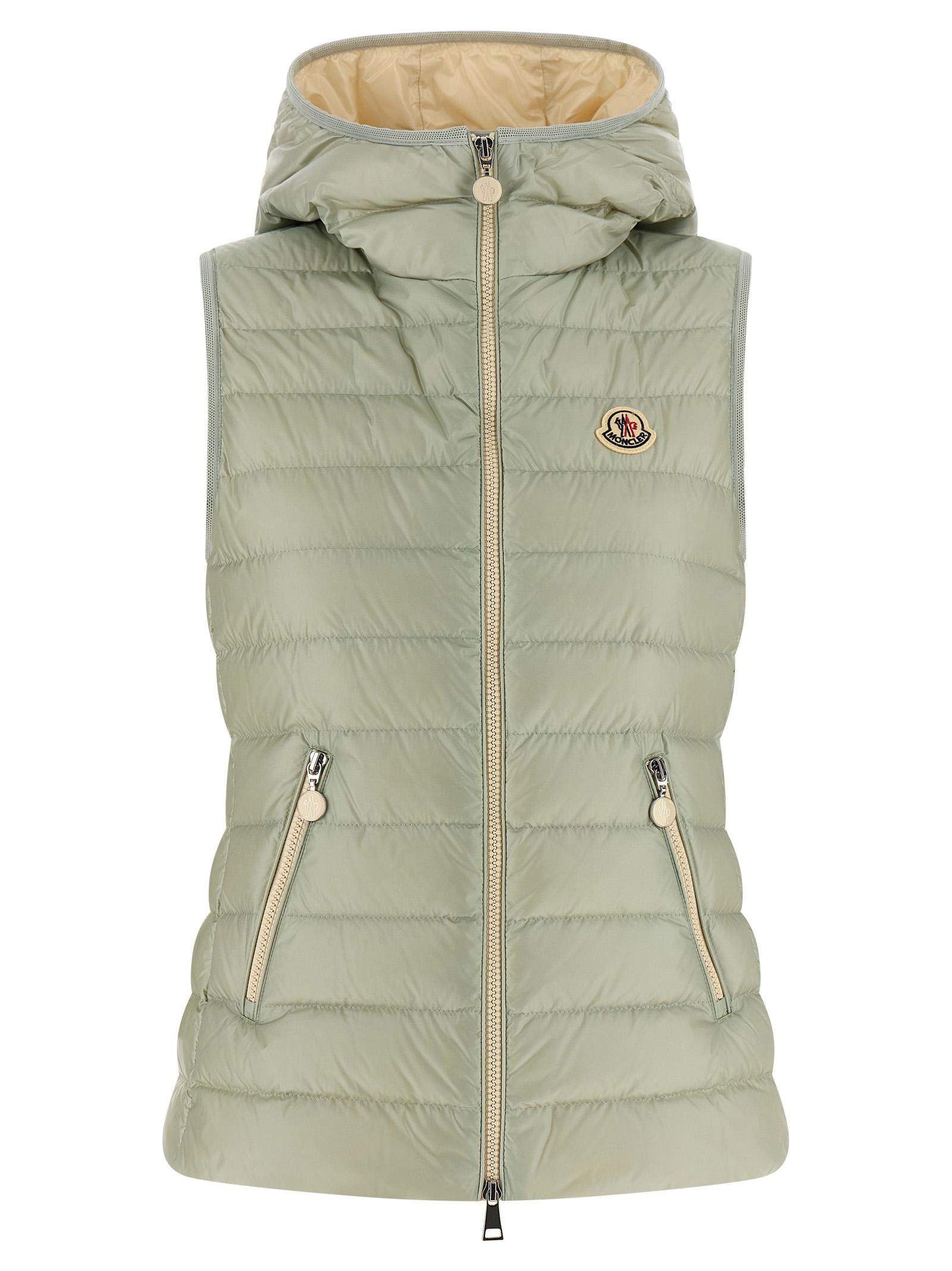 moncler glygosse vest green polyamide gilet - women