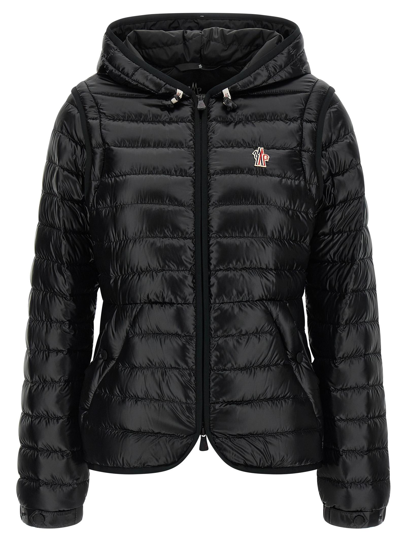 moncler grenoble 2-in-1 karura down jacket black polyamide jacket, parka, casual - women