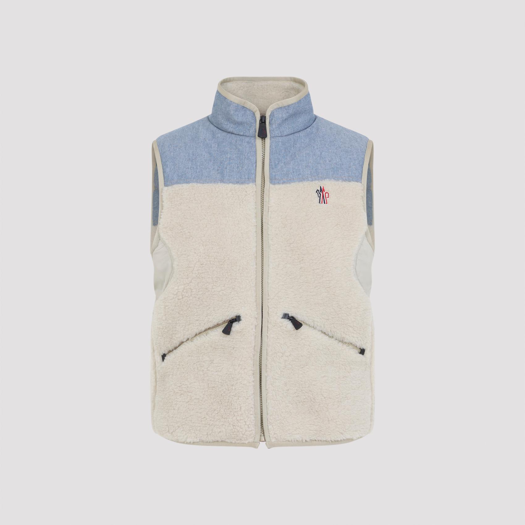 moncler grenoble acrylic gilet nude & neutrals polyester - women