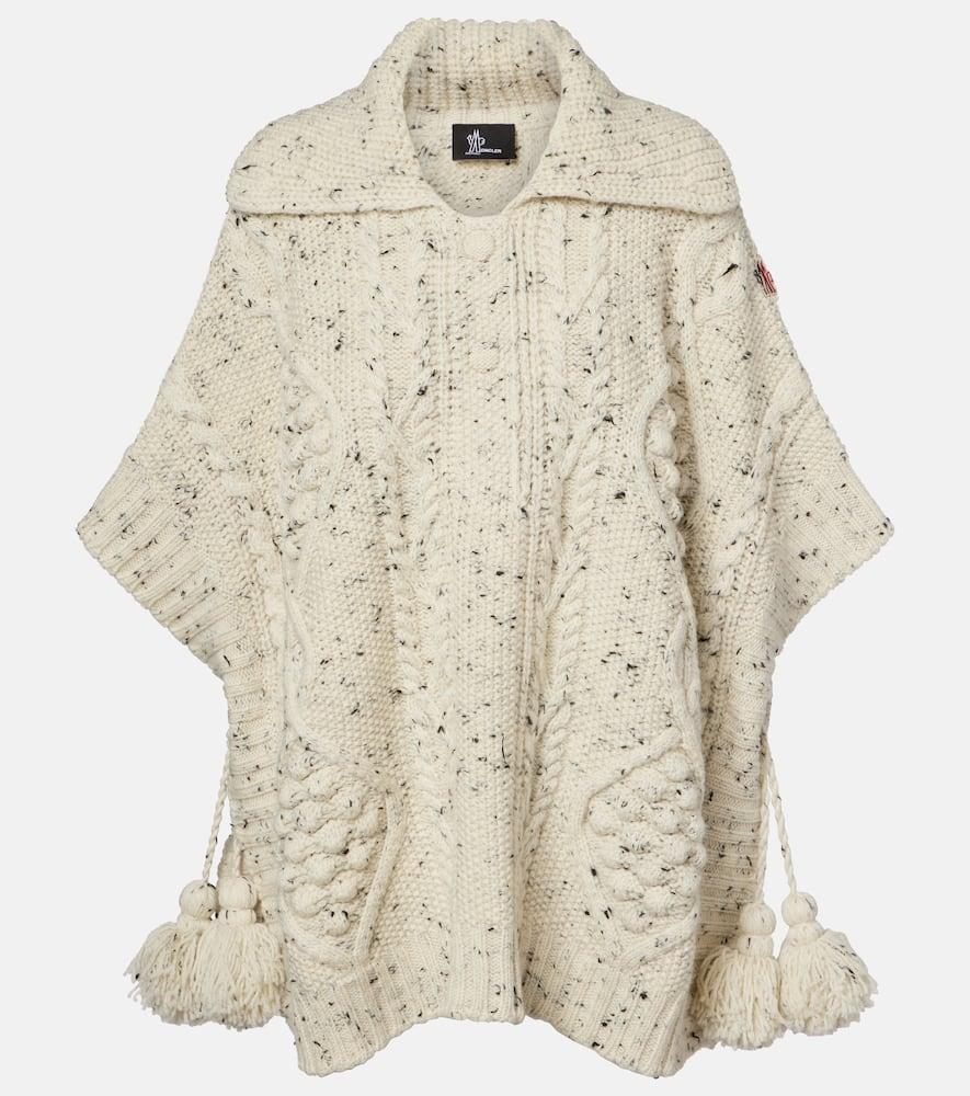 moncler grenoble aran wool poncho