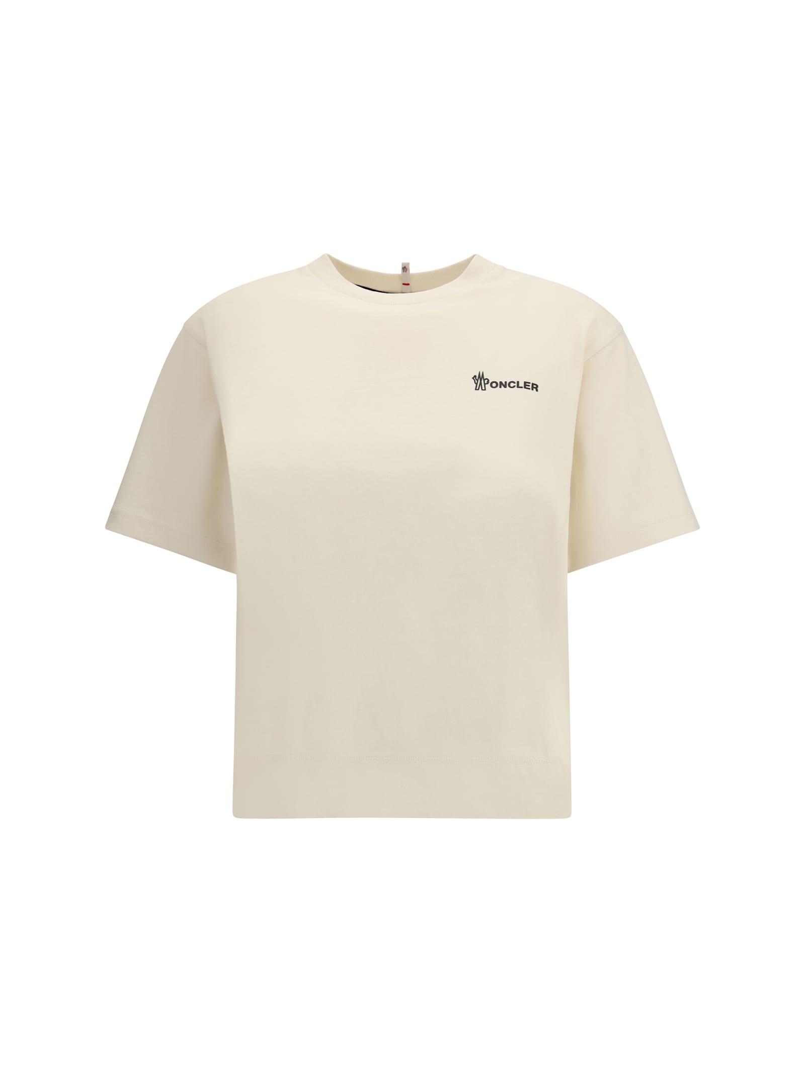 moncler grenoble cotton t-shirt with embossed logo