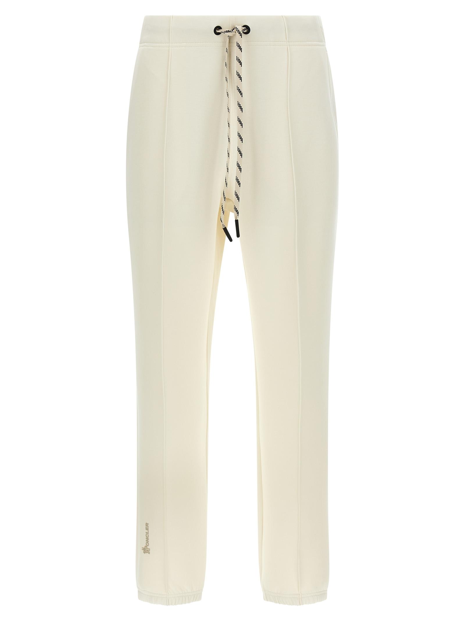 moncler grenoble double fabric joggers white polyester viscose elastane pant - women