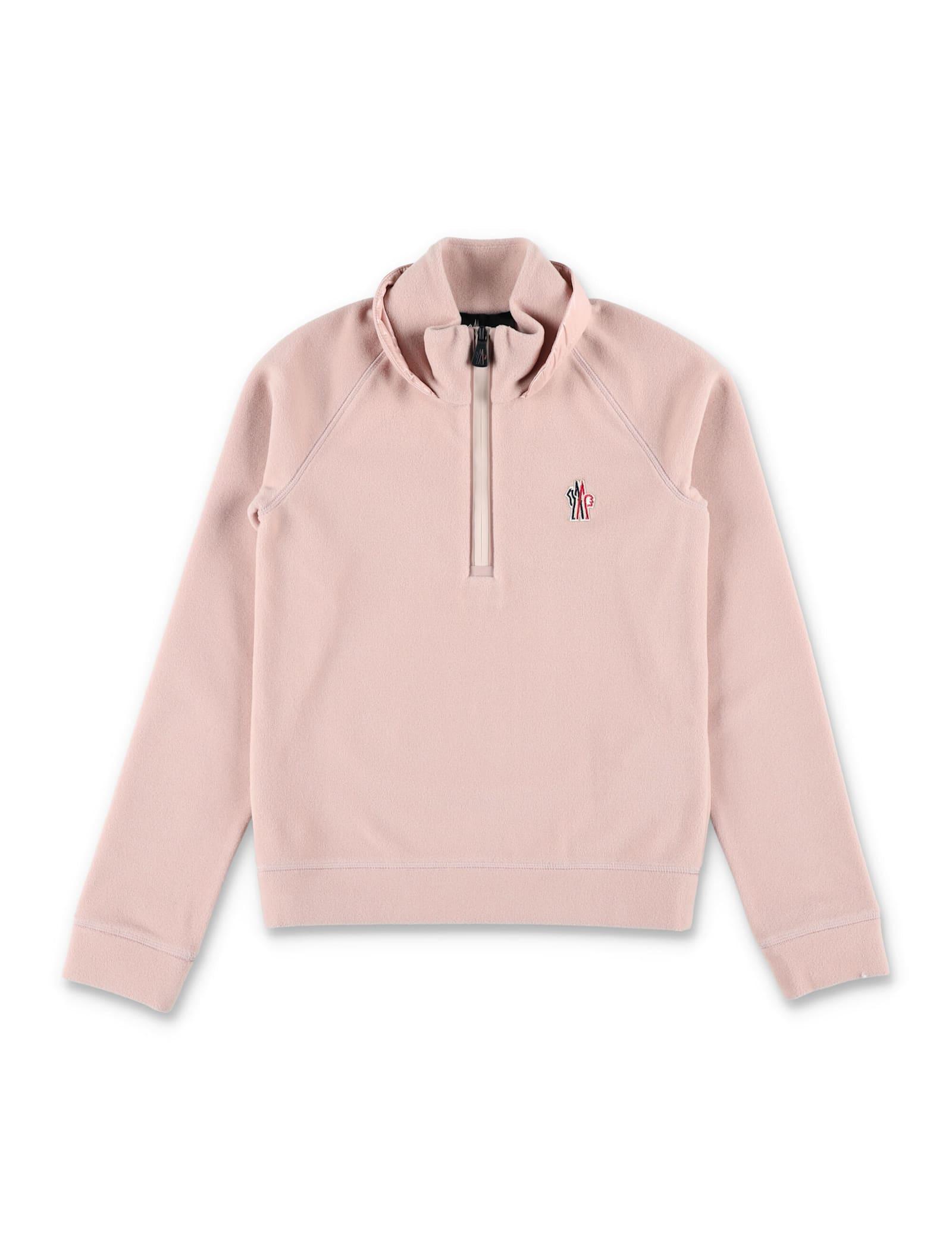 moncler grenoble kids stretch fleece half-zip sweatshirt