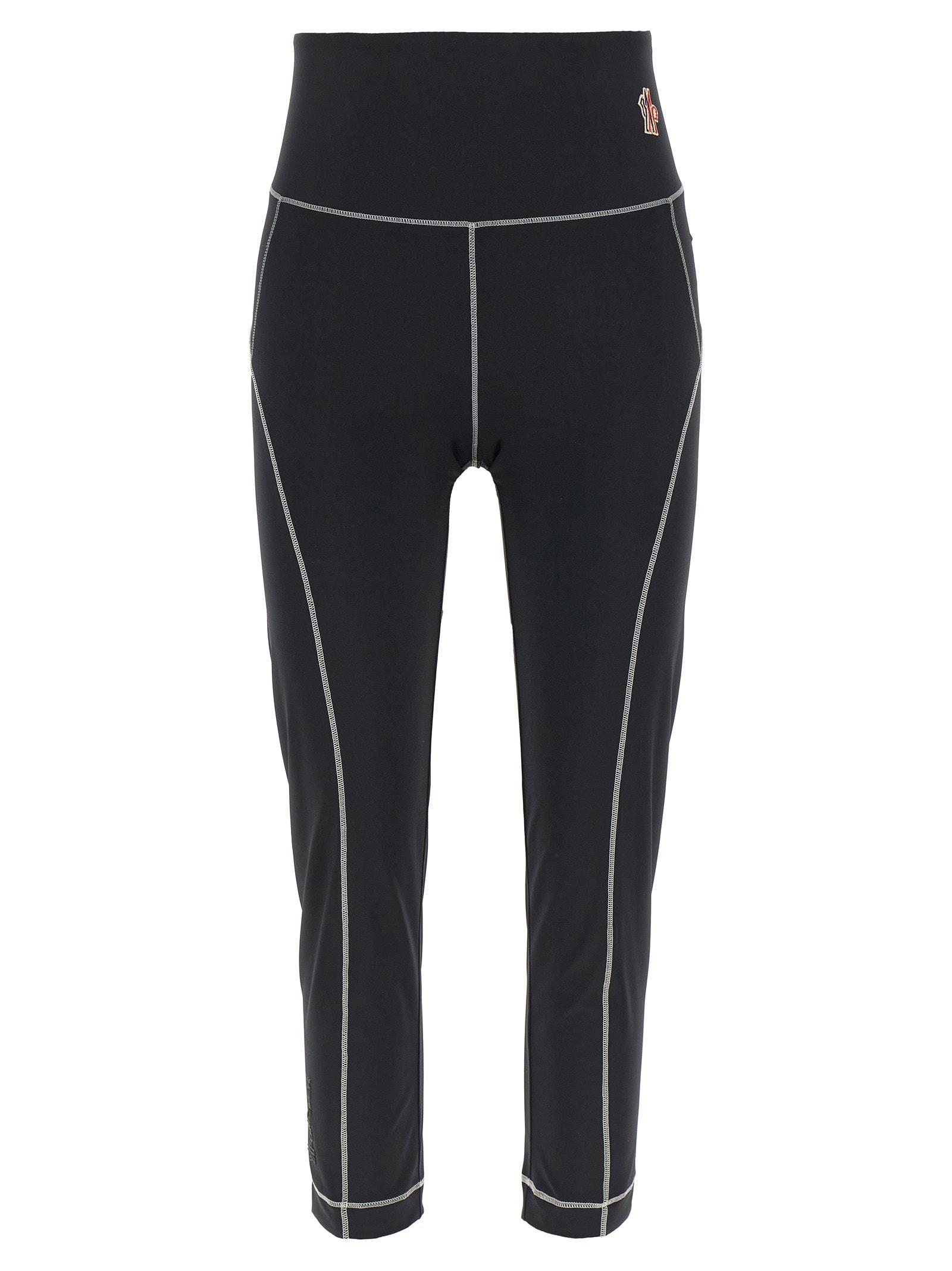 moncler grenoble logo patch leggings