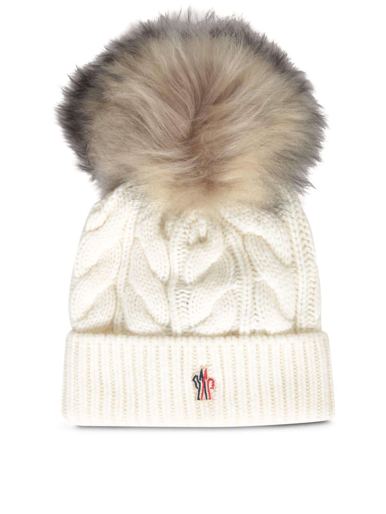 moncler grenoble pompon wool and cashmere beanie