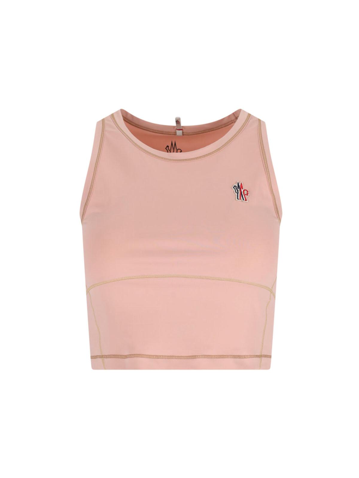 moncler grenoble top pink polyamide - women