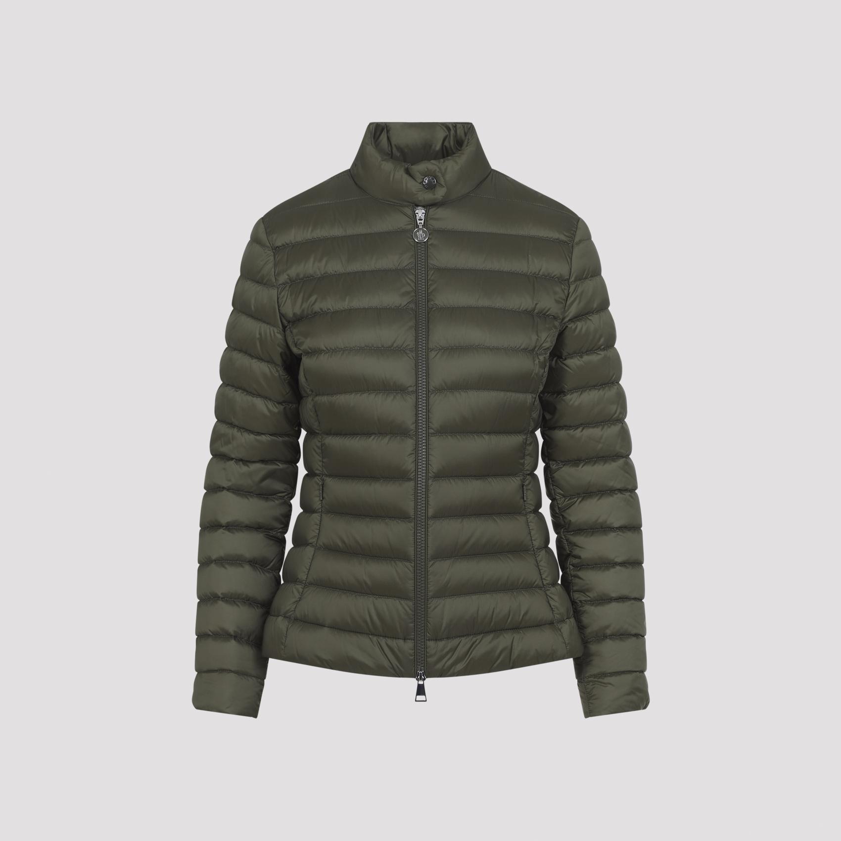 moncler igelle jacket green polyamide wintercoat - women