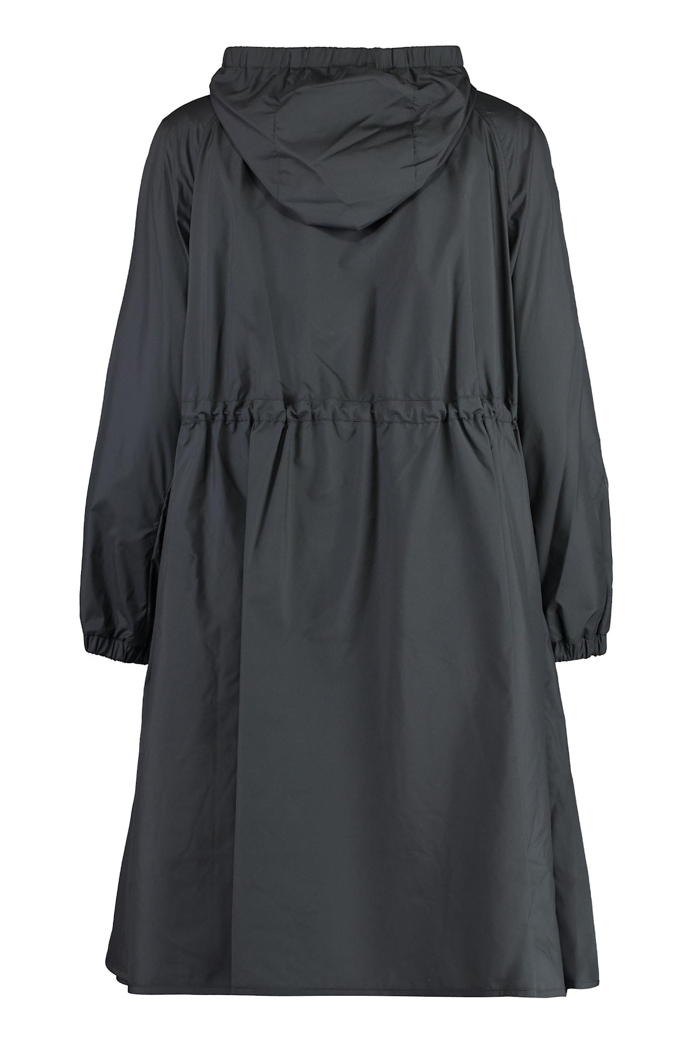 moncler ioudith hooded techno fabric raincoat