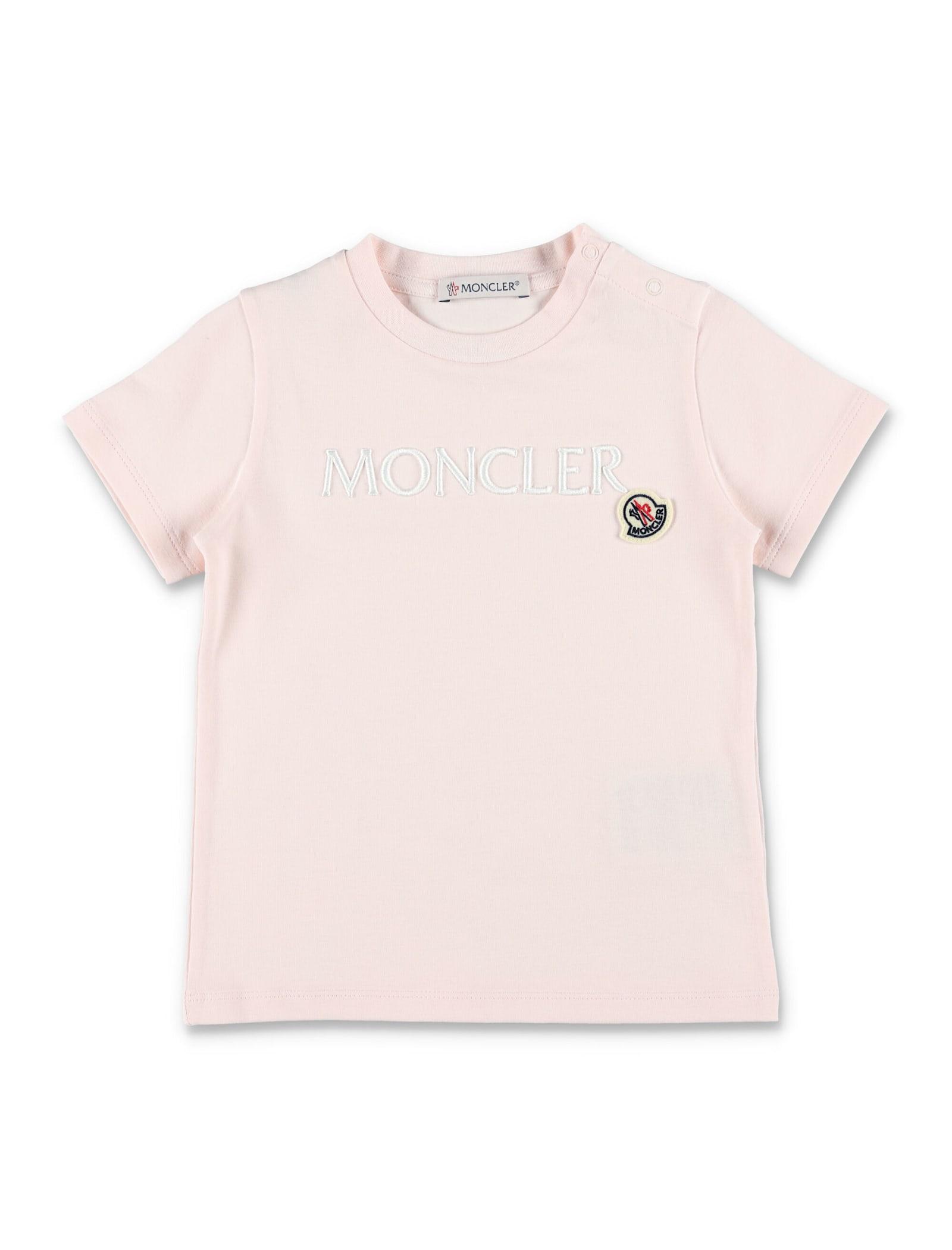 moncler kid - embroidered logo cotton t-shirt