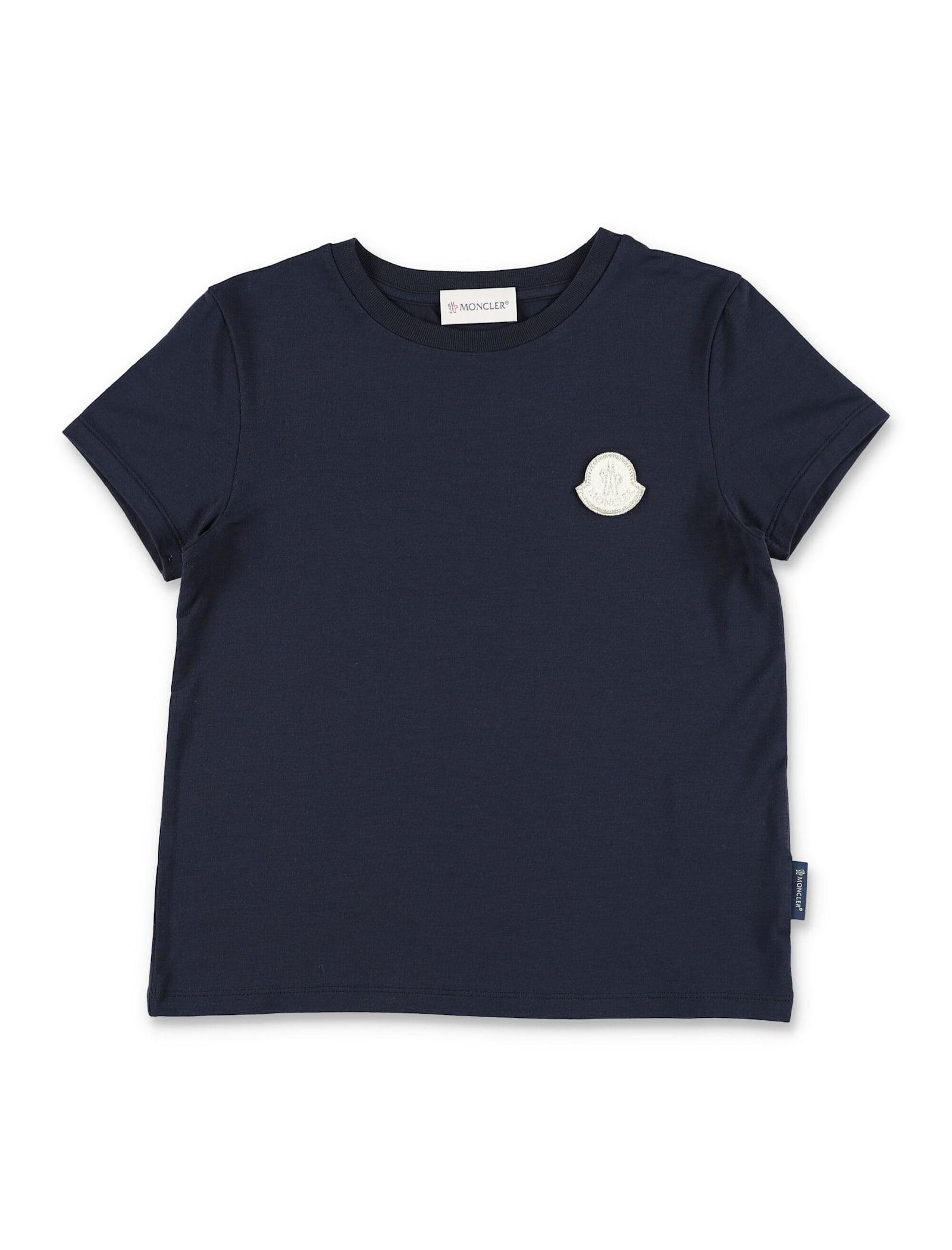 moncler kid - embroidered logo patch t-shirt