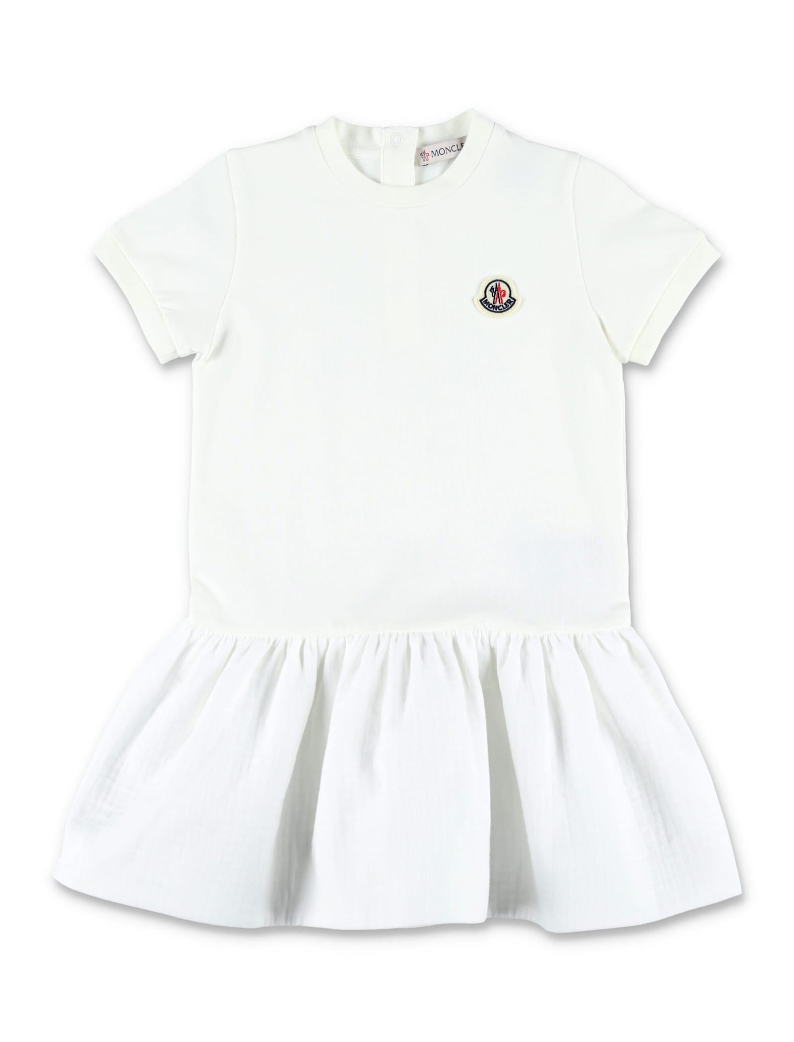 moncler kid - gathered cotton dress