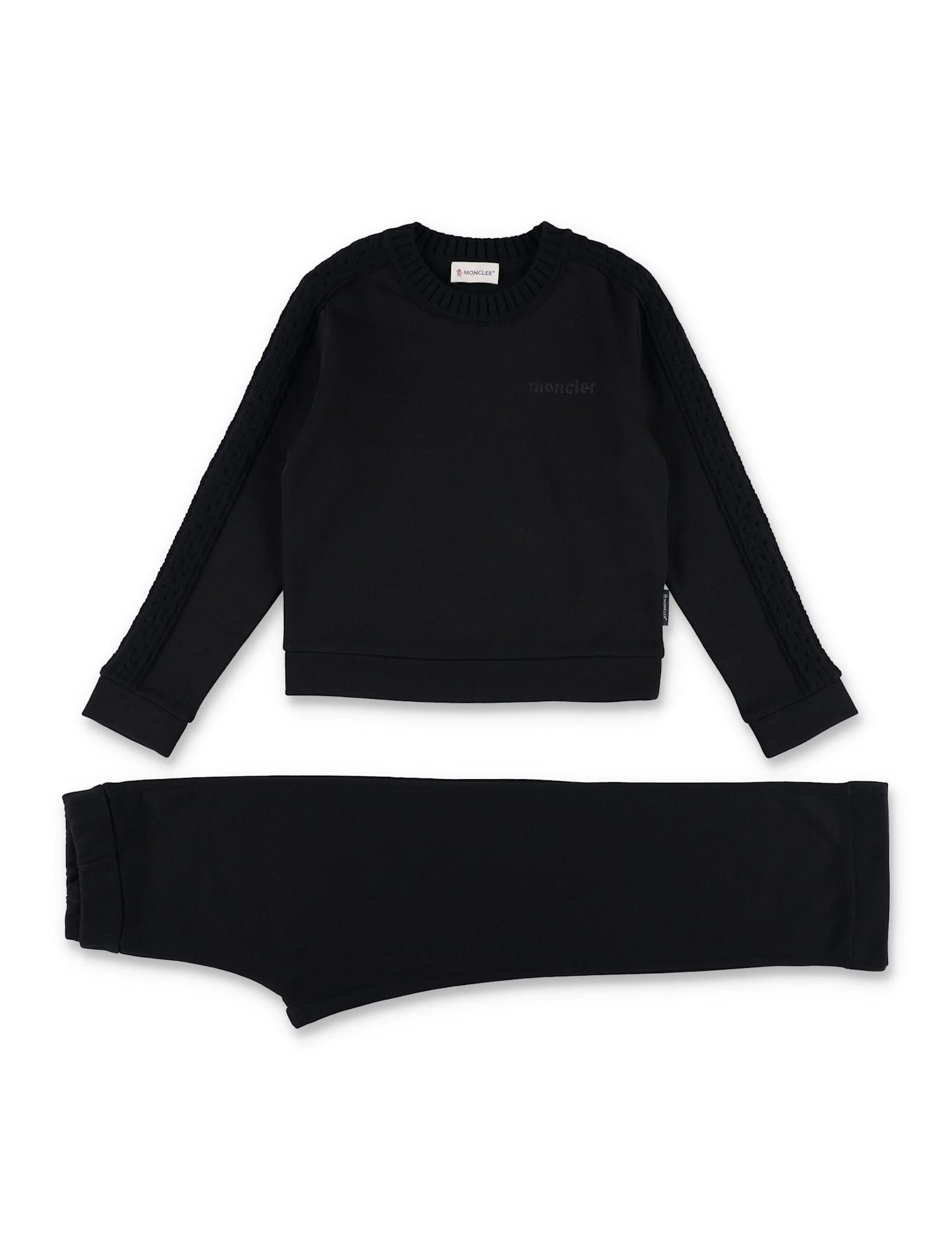 moncler kid - wool-trimmed cotton tracksuit set