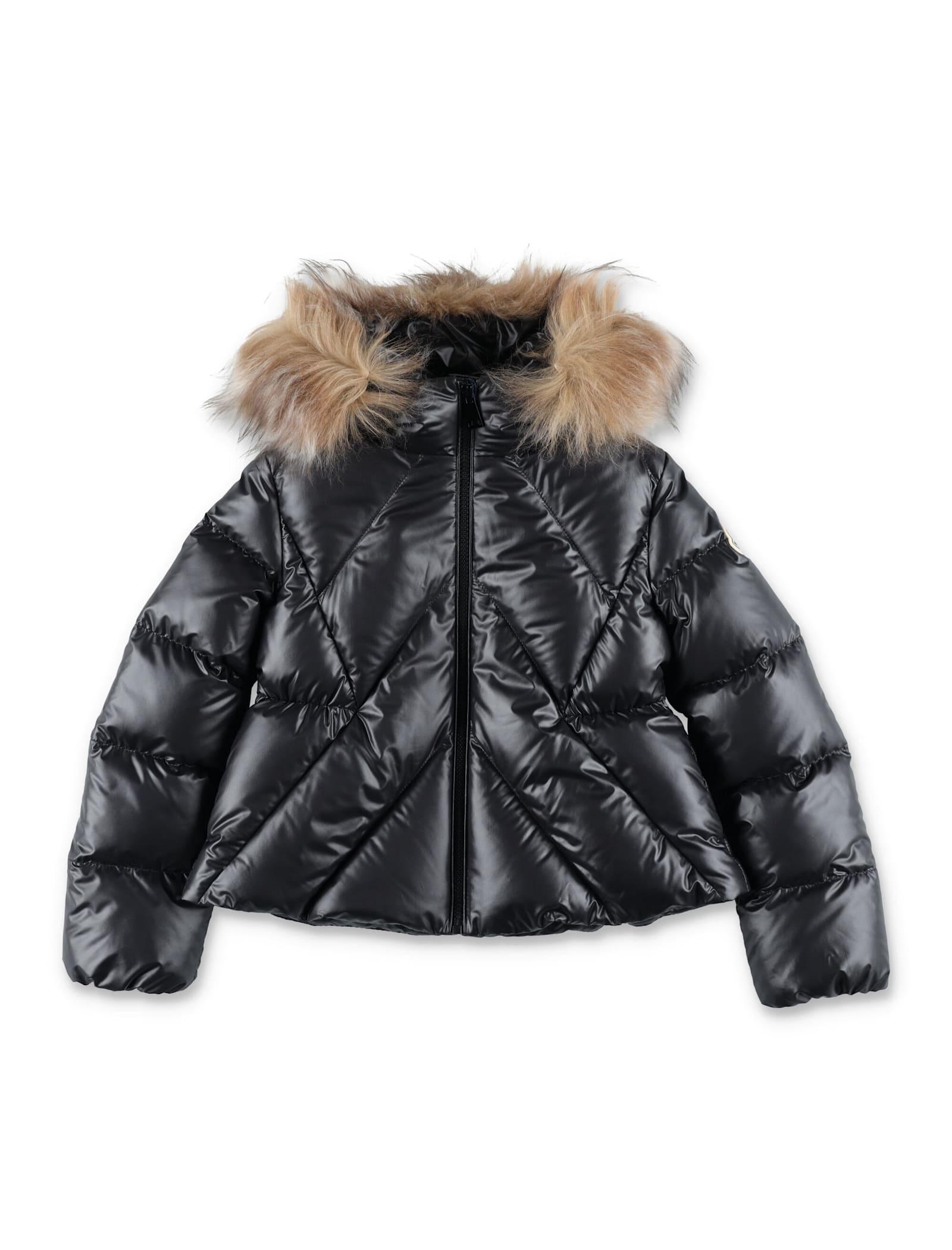 moncler kid domas shearling-trimmed down hooded jacket