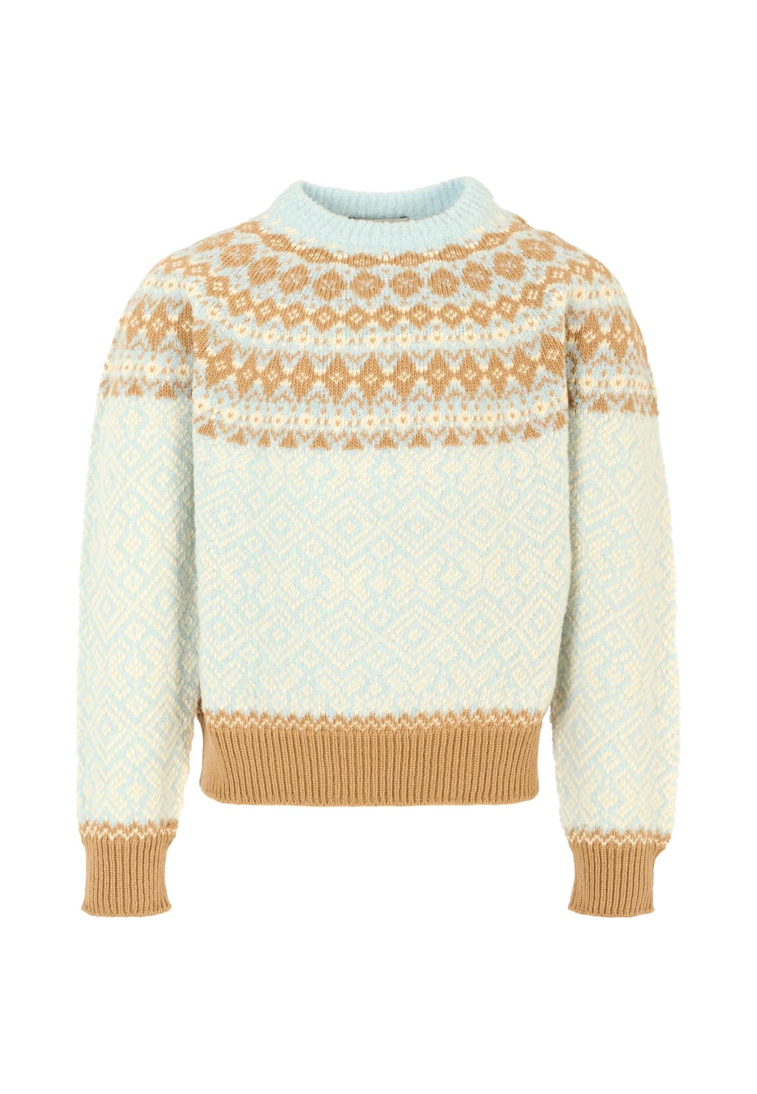 moncler light blue sweater for girl with logo