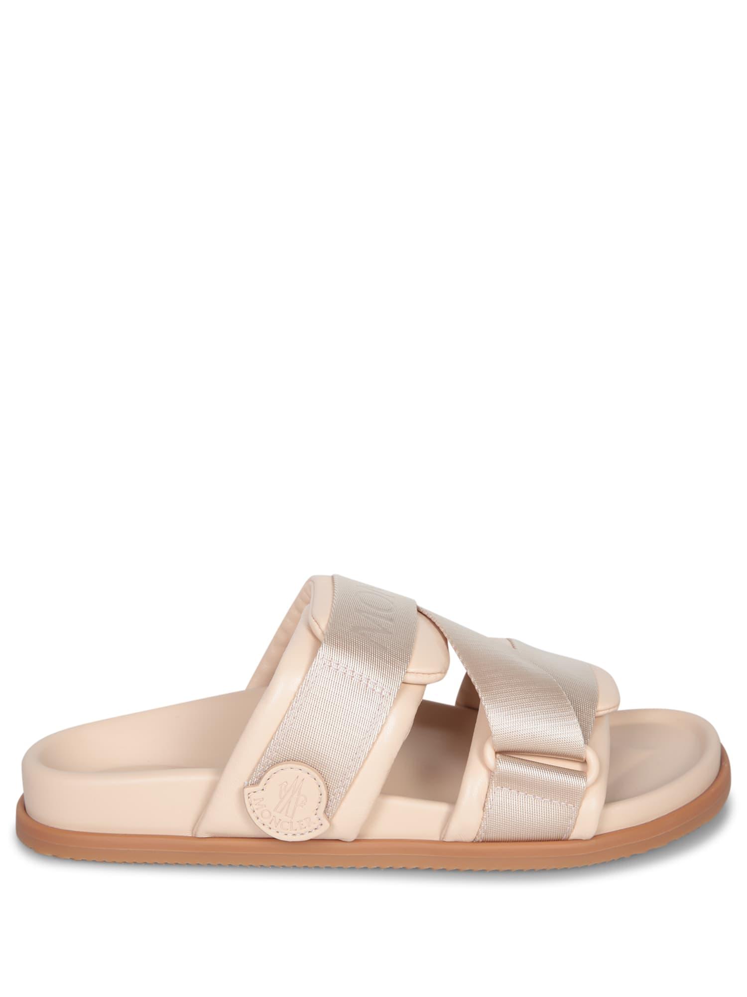 moncler logo beige sandals