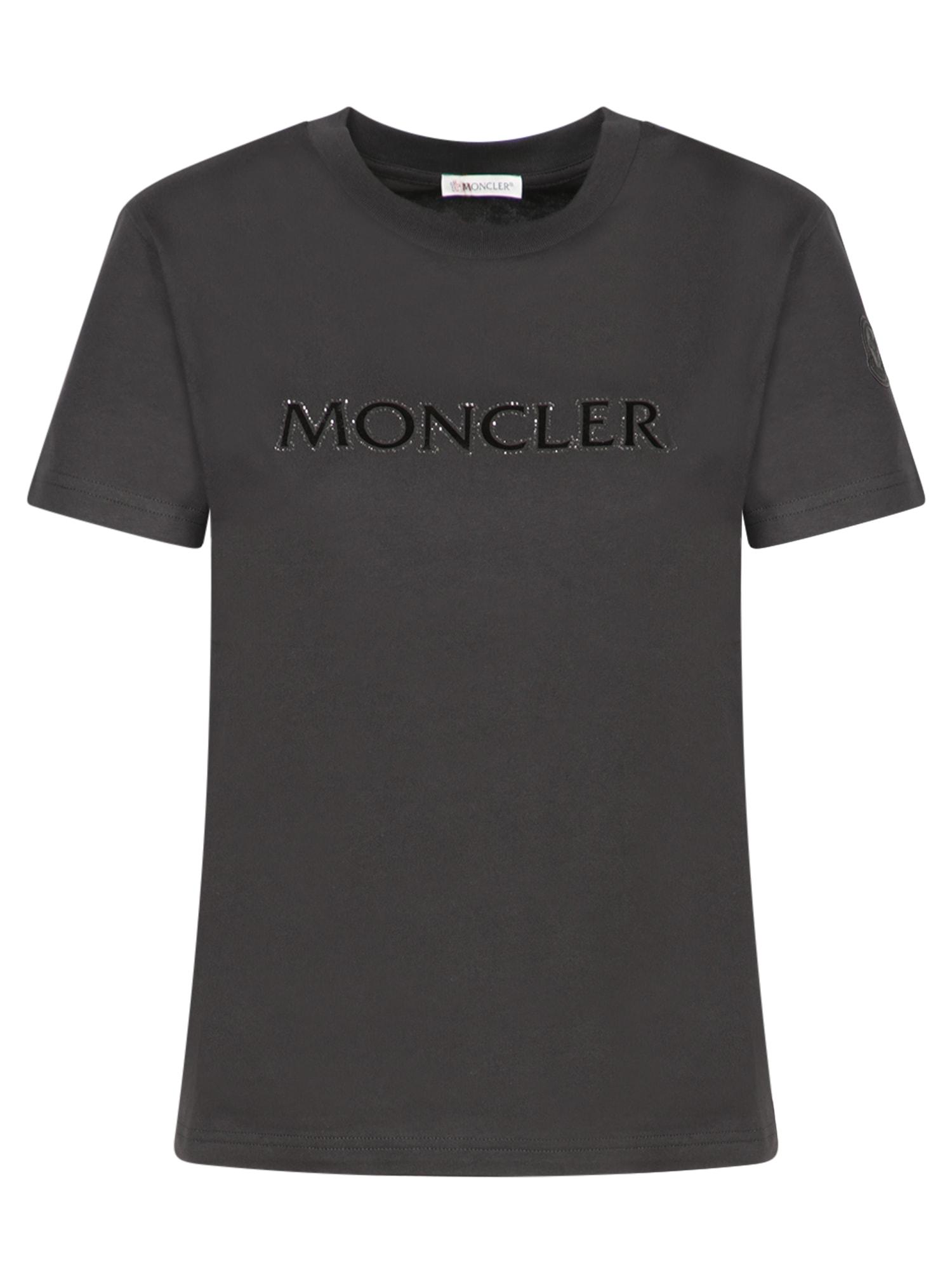 moncler logo black cotton t-shirt